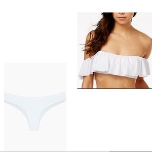 RAISINS | white bikini Ruffle top cheeky bottom  L